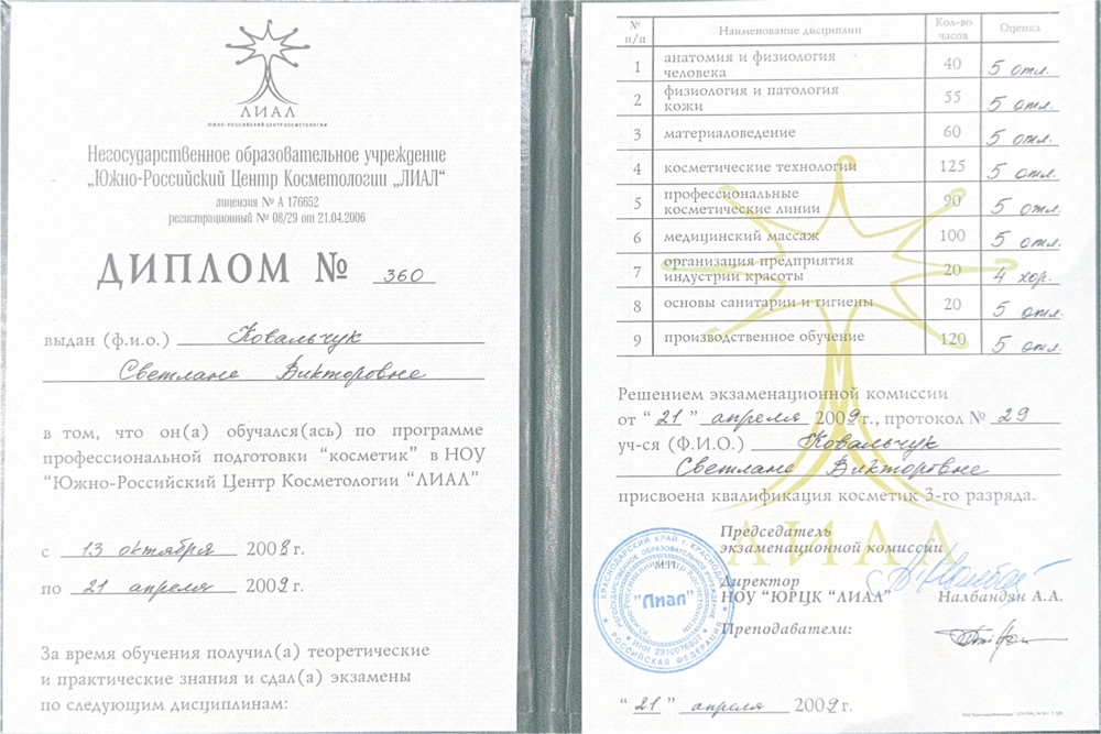 Документ об образовании